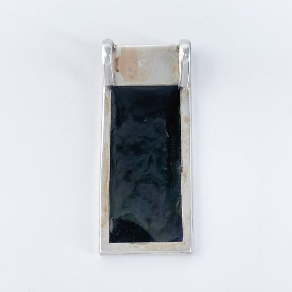 Vintage Sterling Silver 925 Purple Abalone Pendant - Picture 4 of 7